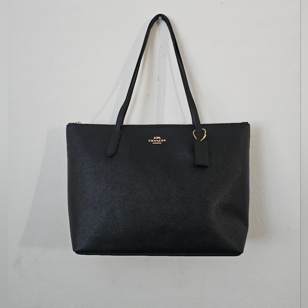 Coach Black Tote Bag with Gold Accents